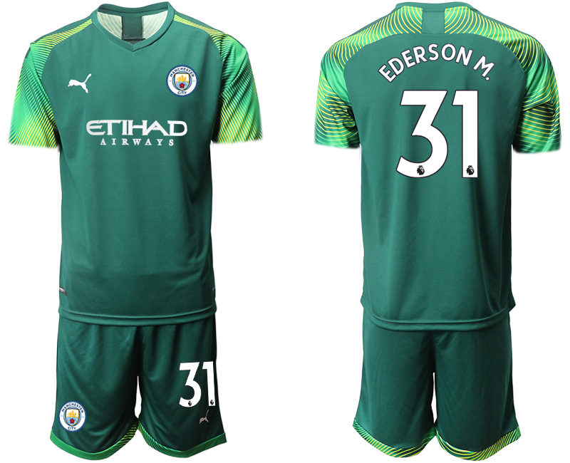 Men 2020-2021 club Manchester City goalkeeper green #31 Soccer Jerseys